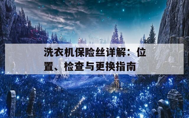 洗衣机保险丝详解：位置、检查与更换指南