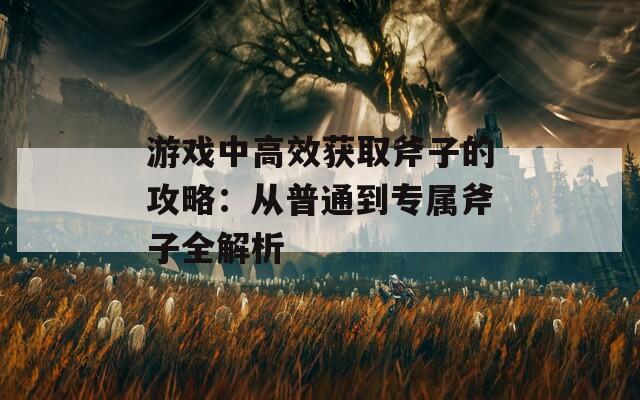 游戏中高效获取斧子的攻略：从普通到专属斧子全解析