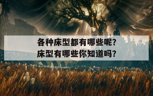 各种床型都有哪些呢？床型有哪些你知道吗？