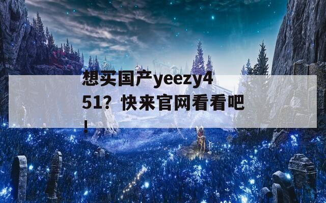 想买国产yeezy451？快来官网看看吧！