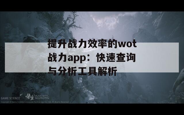 提升战力效率的wot战力app：快速查询与分析工具解析