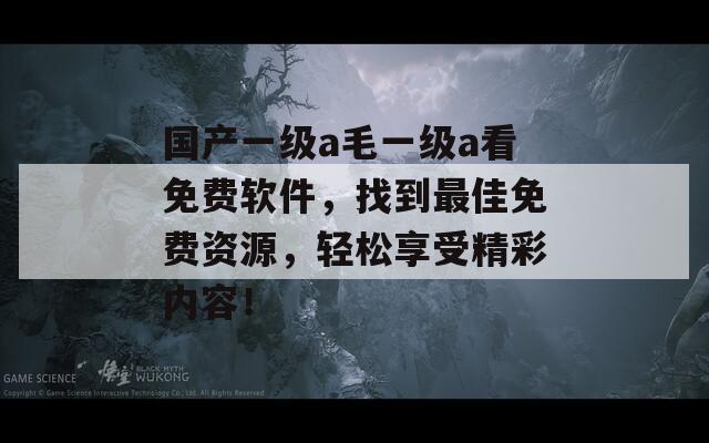 国产一级a毛一级a看免费软件，找到最佳免费资源，轻松享受精彩内容！