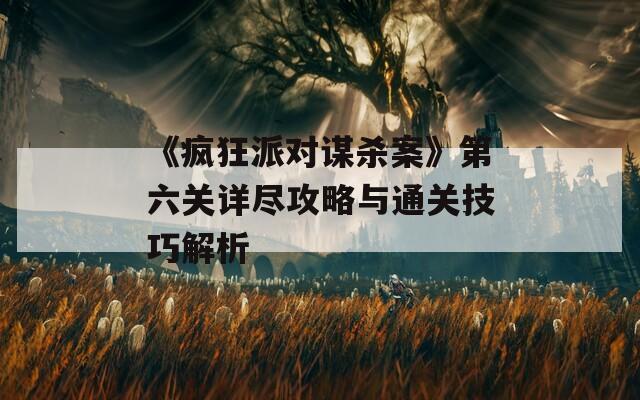 《疯狂派对谋杀案》第六关详尽攻略与通关技巧解析