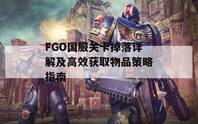 FGO国服关卡掉落详解及高效获取物品策略指南