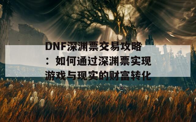 DNF深渊票交易攻略：如何通过深渊票实现游戏与现实的财富转化