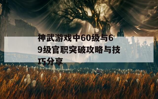 神武游戏中60级与69级官职突破攻略与技巧分享