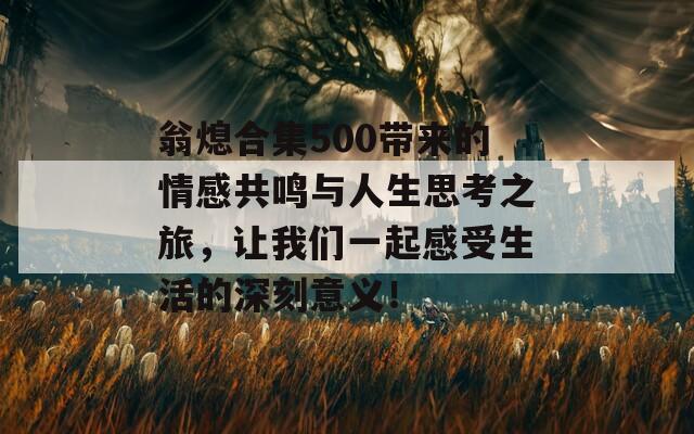 翁熄合集500带来的情感共鸣与人生思考之旅，让我们一起感受生活的深刻意义！