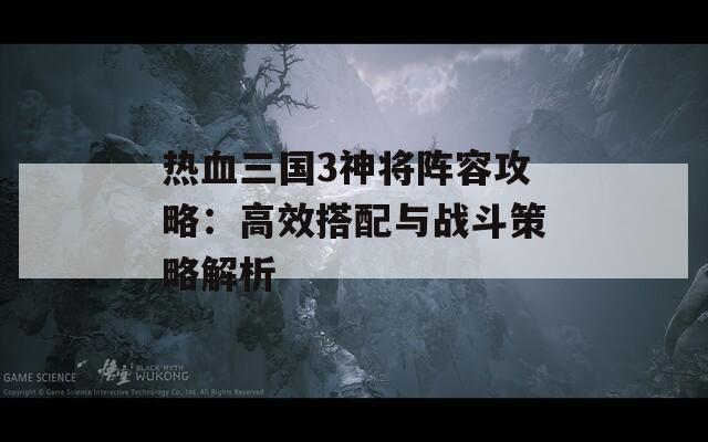 热血三国3神将阵容攻略：高效搭配与战斗策略解析