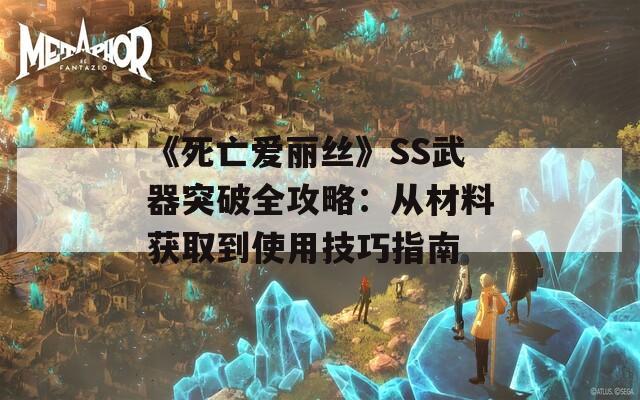 《死亡爱丽丝》SS武器突破全攻略：从材料获取到使用技巧指南