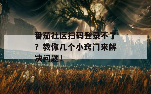 番茄社区扫码登录不了？教你几个小窍门来解决问题！