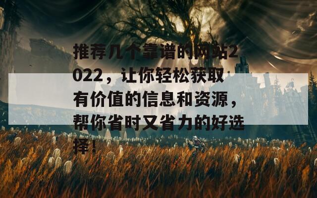 推荐几个靠谱的网站2022，让你轻松获取有价值的信息和资源，帮你省时又省力的好选择！