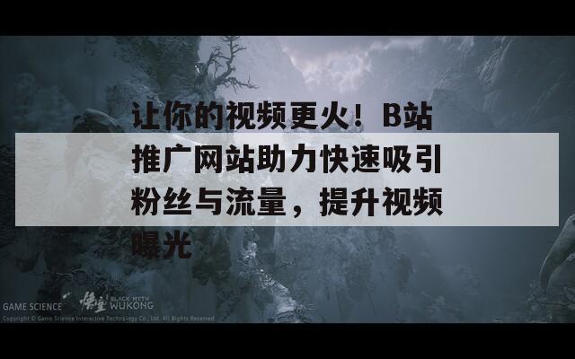 让你的视频更火！B站推广网站助力快速吸引粉丝与流量，提升视频曝光