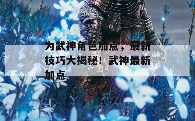 为武神角色加点，最新技巧大揭秘！武神最新加点