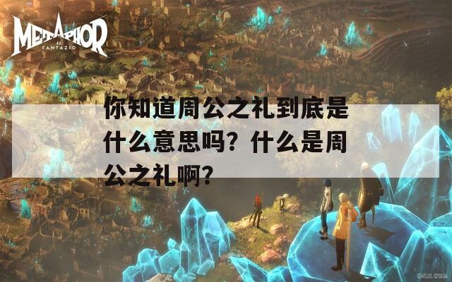 你知道周公之礼到底是什么意思吗？什么是周公之礼啊？